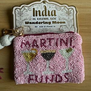 Pink Beaded Pouch- Martini Funds